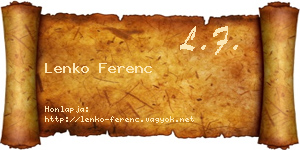 Lenko Ferenc névjegykártya